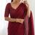 New trendy elegant blood red solid saree with embellished blouse