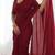 New trendy elegant blood red solid saree with embellished blouse