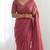 New trendy elegant peach solid saree with embellished blouse