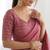 New trendy elegant peach solid saree with embellished blouse