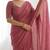 New trendy elegant peach solid saree with embellished blouse