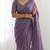 New trendy elegant lavendar solid saree with embellished blouse