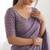 New trendy elegant lavendar solid saree with embellished blouse
