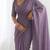 New trendy elegant lavendar solid saree with embellished blouse