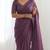 New trendy elegant purple solid saree with embellished blouse