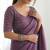 New trendy elegant purple solid saree with embellished blouse
