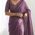 New trendy elegant purple solid saree with embellished blouse