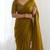 New trendy elegant gold solid saree with embellished blouse