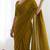 New trendy elegant gold solid saree with embellished blouse