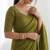 New trendy elegant mehendi solid saree with embellished blouse