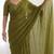 New trendy elegant mehendi solid saree with embellished blouse