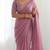 New trendy elegant baby pink solid saree with embellished blouse