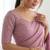 New trendy elegant baby pink solid saree with embellished blouse