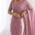 New trendy elegant baby pink solid saree with embellished blouse