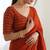New trendy elegant orange solid saree with embellished blouse