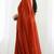 New trendy elegant orange solid saree with embellished blouse