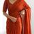 New trendy elegant orange solid saree with embellished blouse