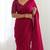 New trendy elegant rani pink solid saree with embellished blouse