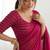 New trendy elegant rani pink solid saree with embellished blouse