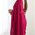 New trendy elegant rani pink solid saree with embellished blouse