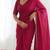 New trendy elegant rani pink solid saree with embellished blouse