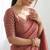 New trendy elegant raddish brown solid saree with embellished blouse