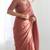 New trendy elegant raddish brown solid saree with embellished blouse
