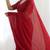 New trendy elegant red solid saree with embellished blouse