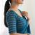New trendy elegant teal solid saree with embellished blouse
