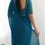 New trendy elegant teal solid saree with embellished blouse