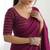 New trendy elegant wine solid saree with embellished blouse