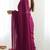 New trendy elegant wine solid saree with embellished blouse