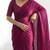 New trendy elegant wine solid saree with embellished blouse