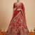 red silk embroidered lehenga choli