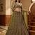 olive net embroidered lehenga choli