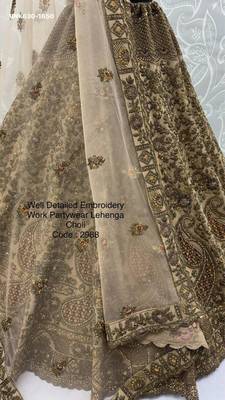 beige net embroidered lehenga choli 3