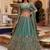 teal green silk blend embroidered lehenga choli