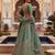 teal green silk blend embroidered lehenga choli
