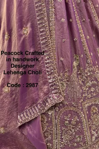 mauve silk blend embroidered lehenga choli