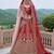 red silk blend embroidered lehenga choli