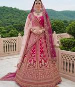 pink silk blend embroidered lehenga choli