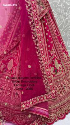pink silk blend embroidered lehenga choli 2