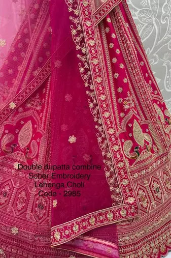 pink silk blend embroidered lehenga choli
