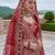 red silk blend embroidered lehenga choli