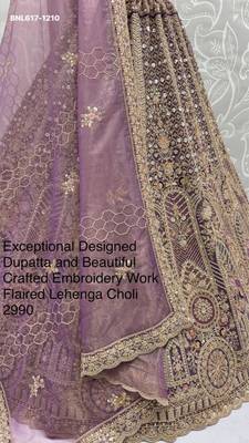 mauve net embroidered lehenga choli 4