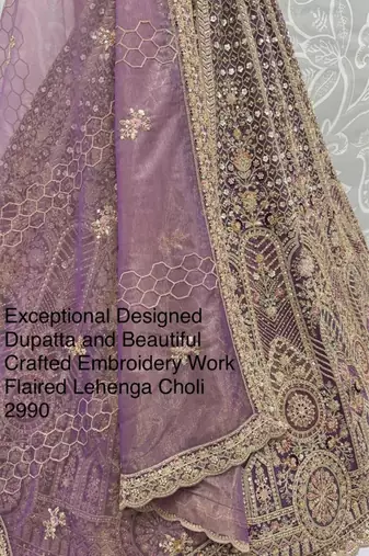 mauve net embroidered lehenga choli