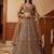 brown net embroidered lehenga choli