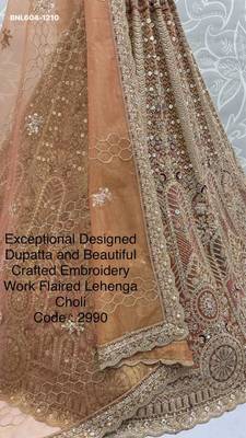 brown net embroidered lehenga choli 2