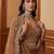 brown net embroidered lehenga choli