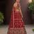 red silk blend embroidered lehenga choli